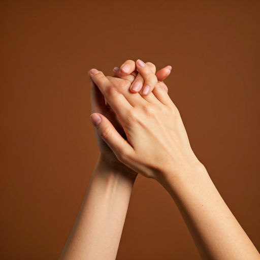 Hands holding gently
